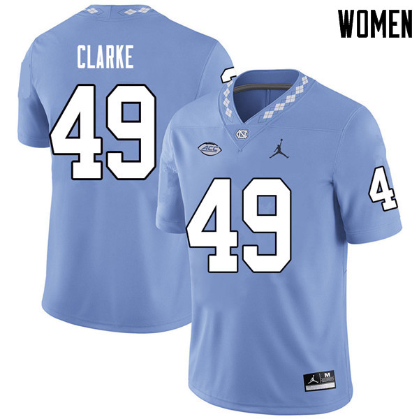 Jordan Brand Women #49 Jeremiah Clarke North Carolina Tar Heels College Football Jerseys Sale-Caroli